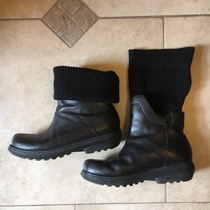 Sorel black convertible leather winter boots 7-7.5